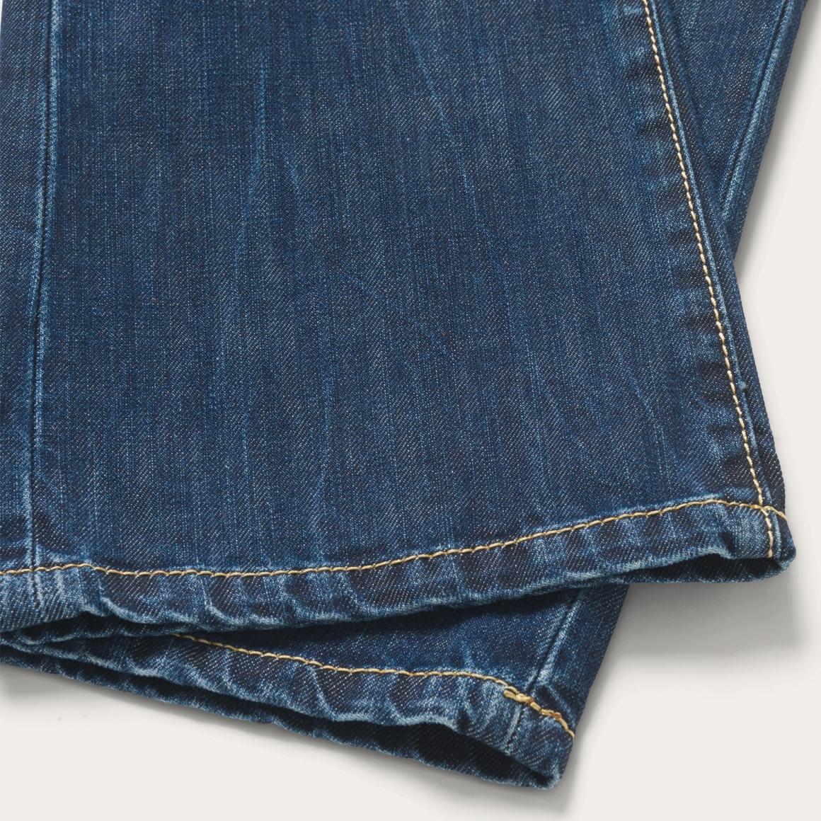 1014 Fit Semi-Destructed Wash Jeans Blue Men Stetson Boot Cut