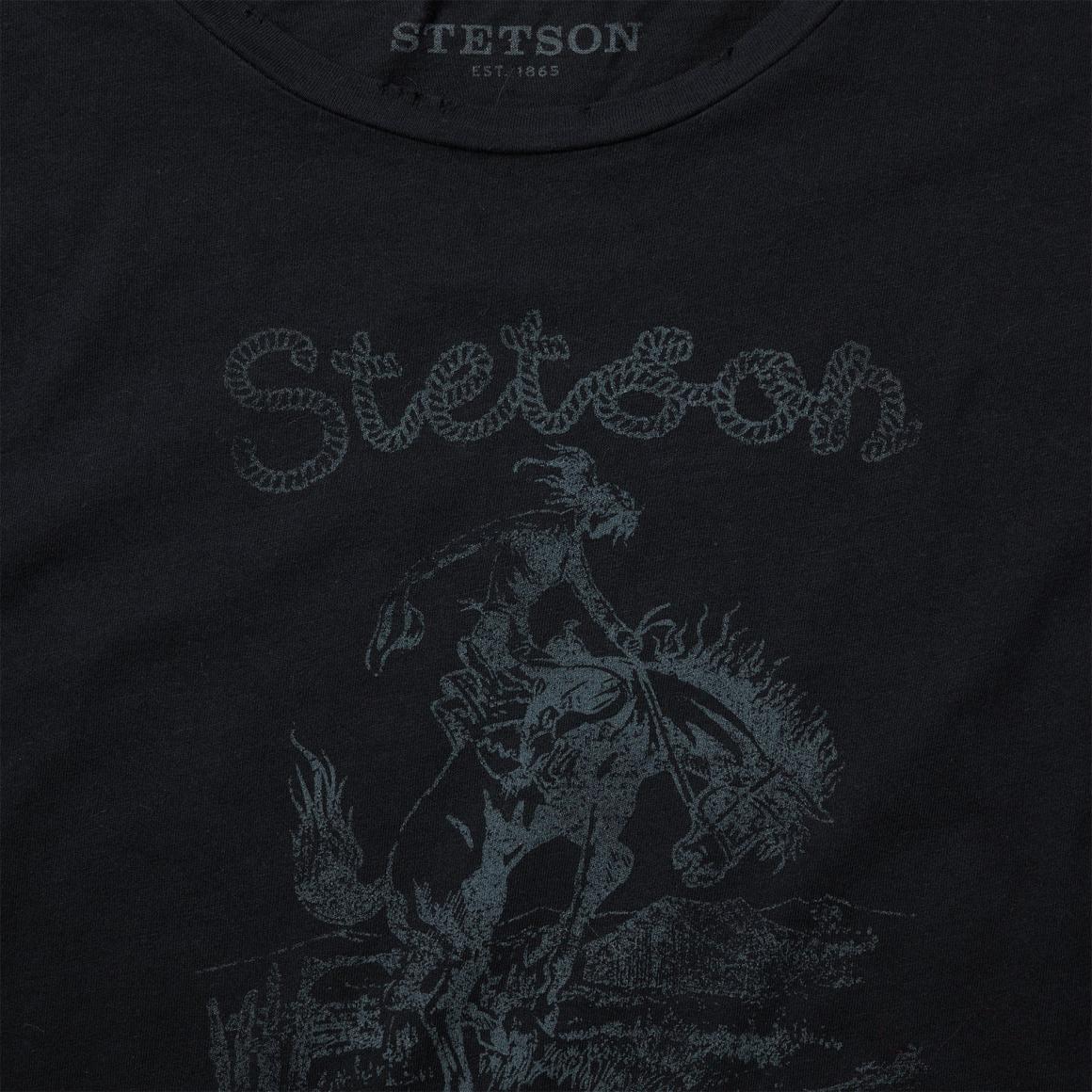 Bucking Cowboy Graphic Tee Black Women Stetson Tees