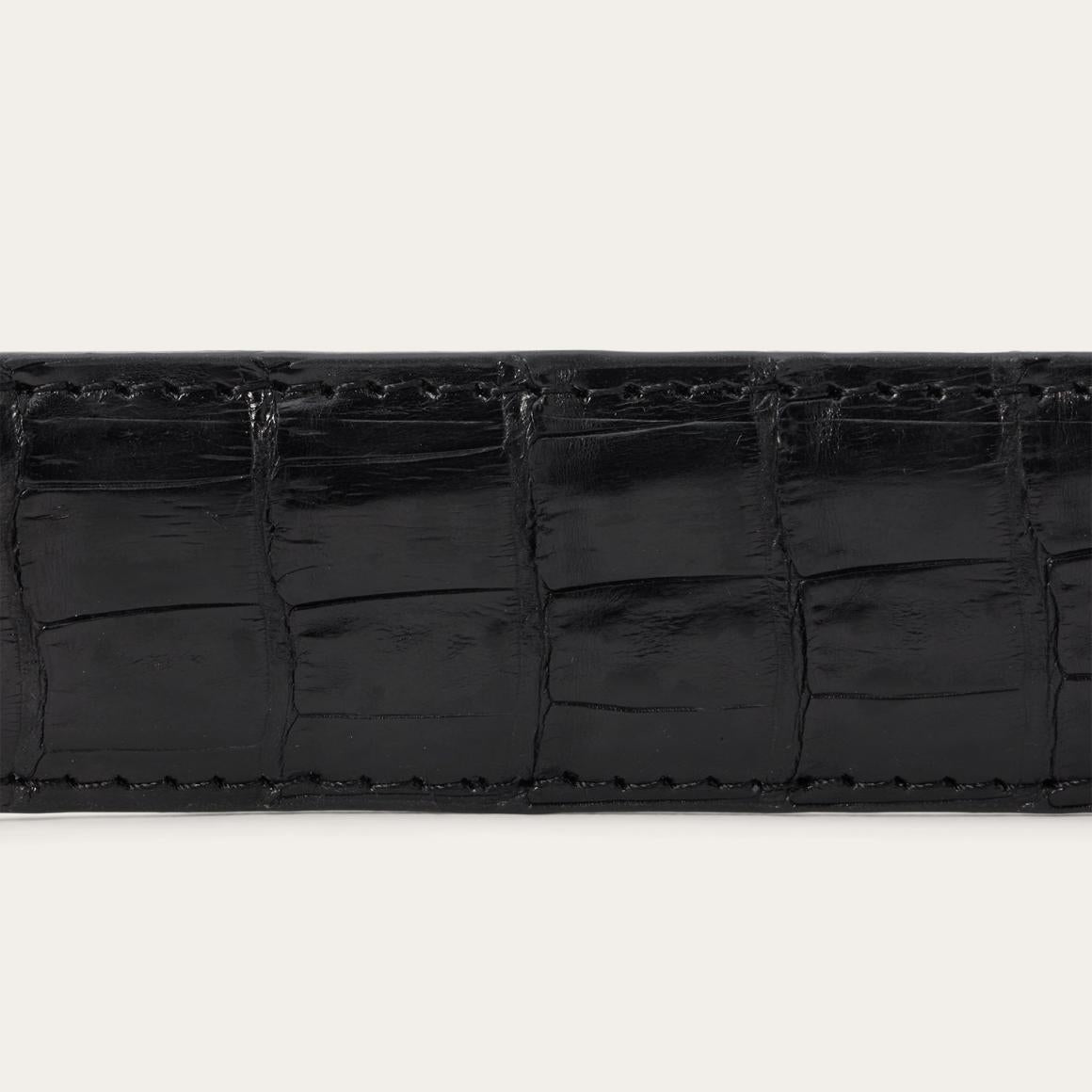 Caiman Western Tab Belt - 1 1/4" Width Black Classic Men Stetson Belts