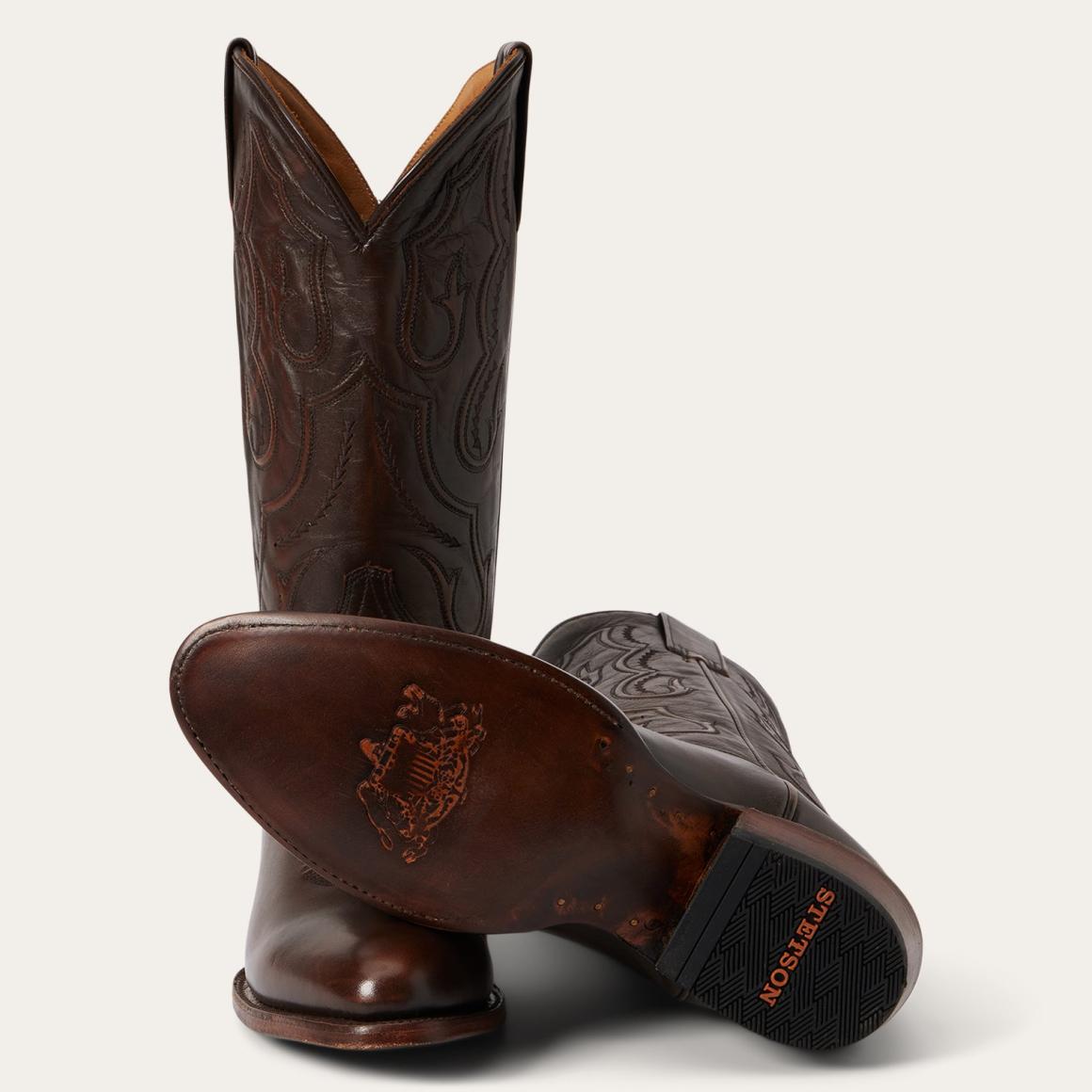 Carlisle Western Boots Burnished Brown Men Stetson Western