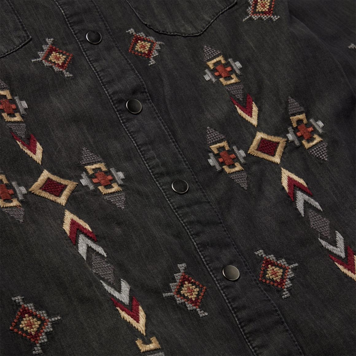 Embroidered Black Denim Shirt Dress Black Women Stetson Shirt Dresses