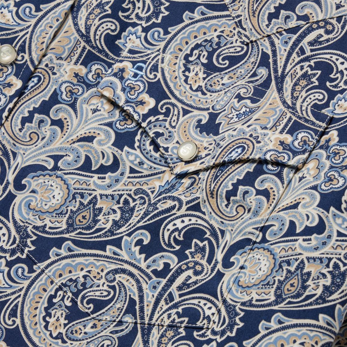 Greenspring Paisley Short Sleeve Western Shirt Blue Men Stetson Western Shirts
