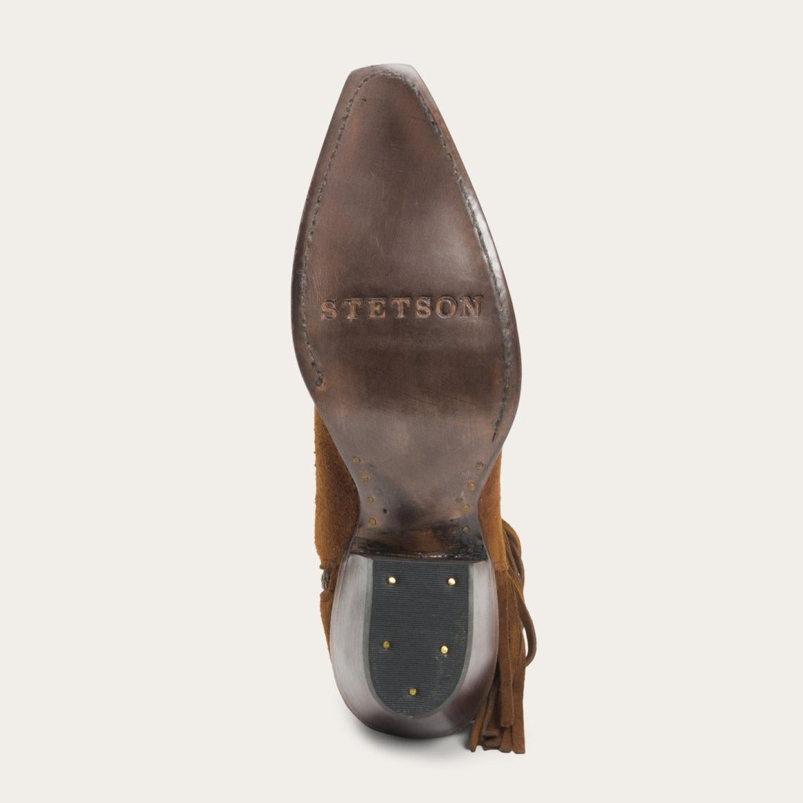 Halle Suede Fringe Side Zip Boot Brown Women Stetson Western