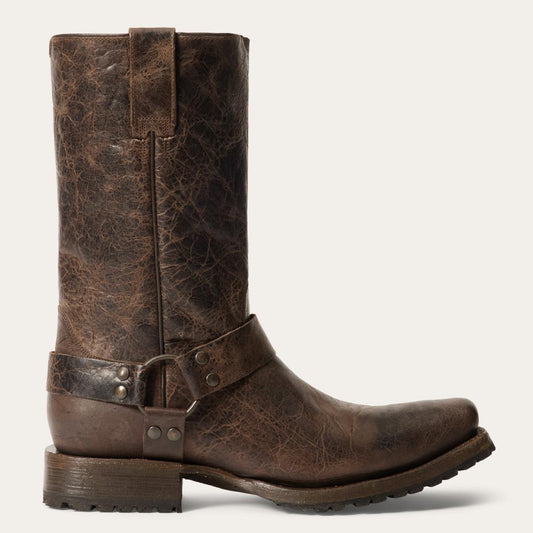 Heritage Harness Boots Waxed Dark Brown Men Stetson Western