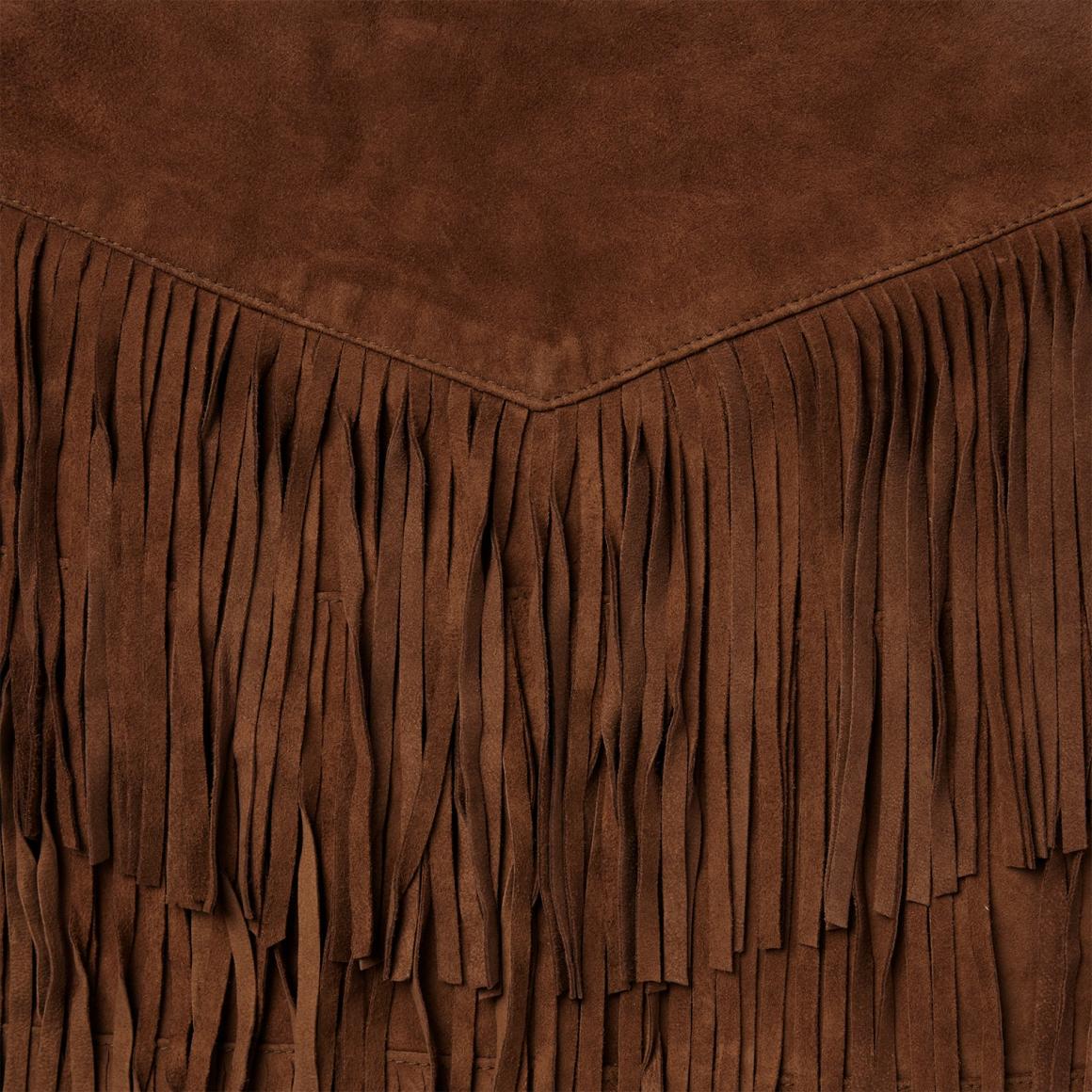 Lamb Suede Fringe Mini Skirt Brown Women Stetson Skirts & Shorts