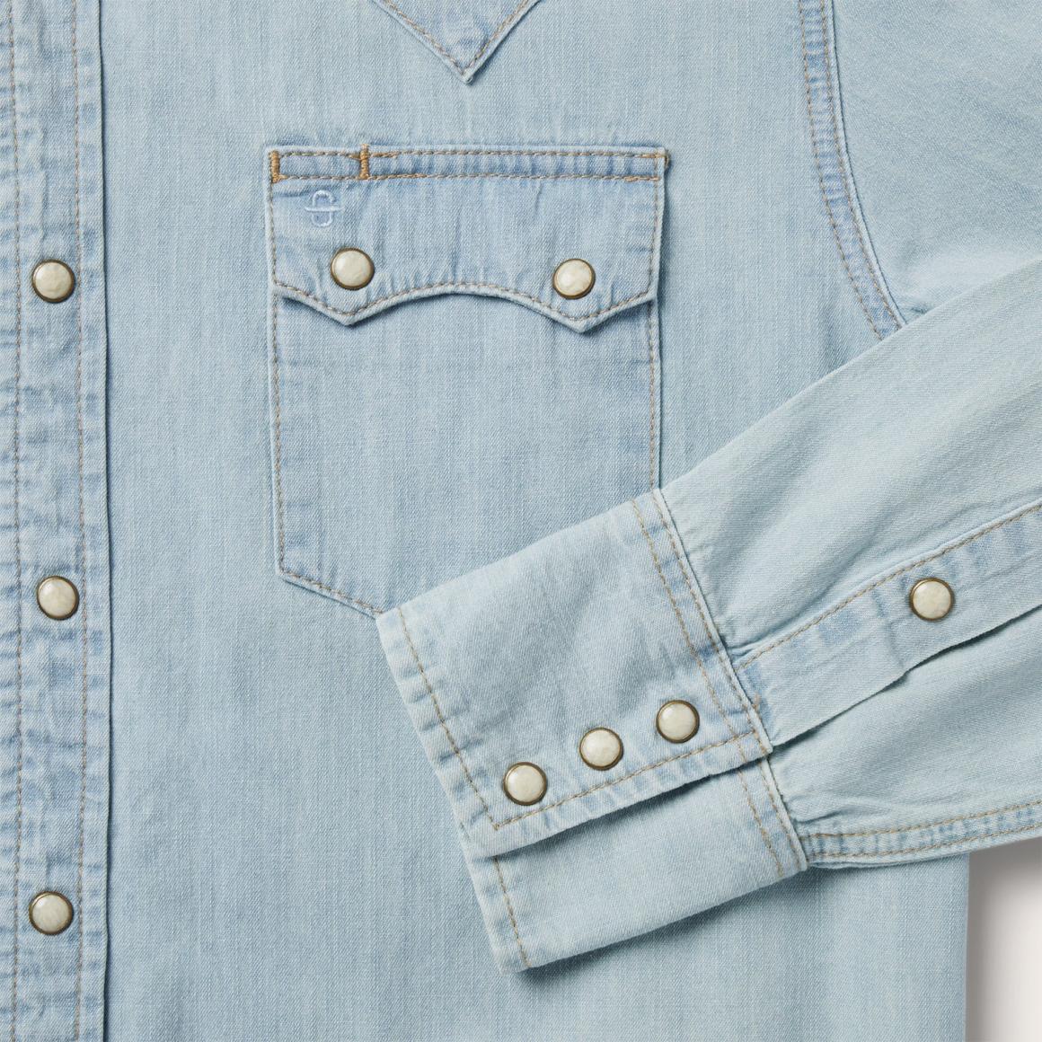 Light Blue Denim Western Shirt Blue Men Stetson Denim Shirts