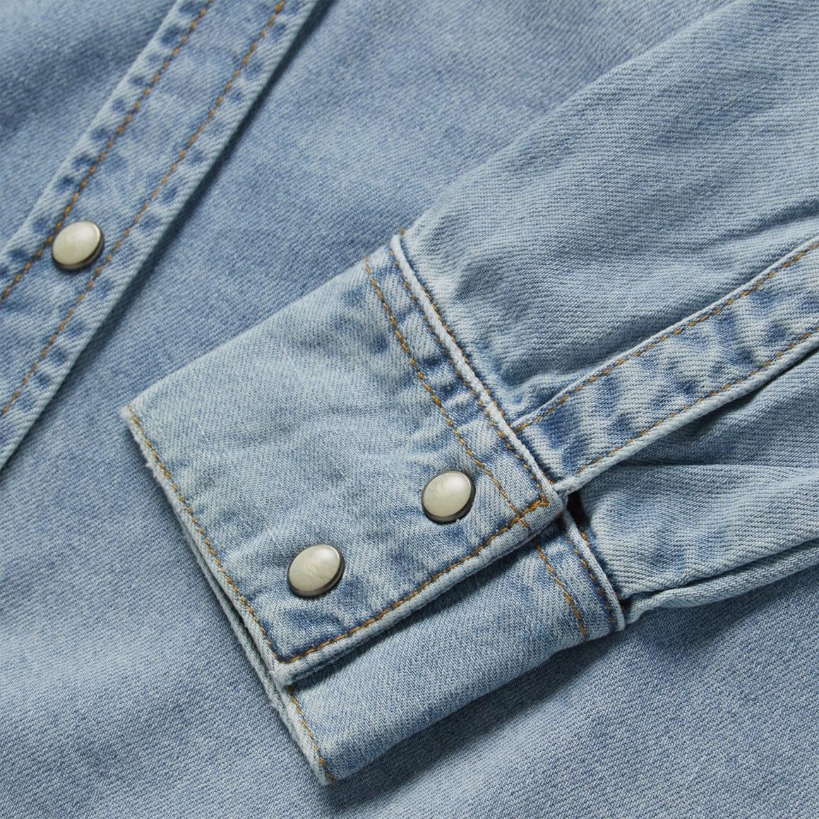 Loose Fit Denim Shirt Blue Women Stetson Denim Shirts