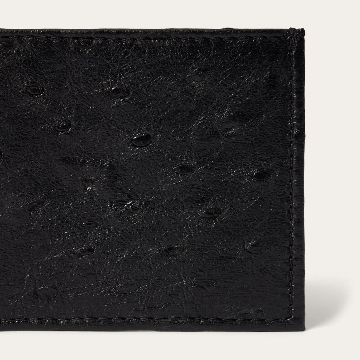 Ostrich Bi-Fold Wallet Black Cowboy Classic Men Stetson Wallets