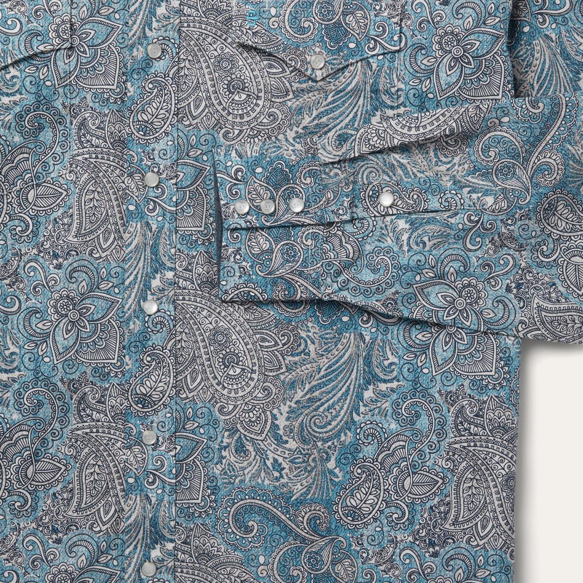 Paisley Western Shirt Green Men Stetson Western Shirts