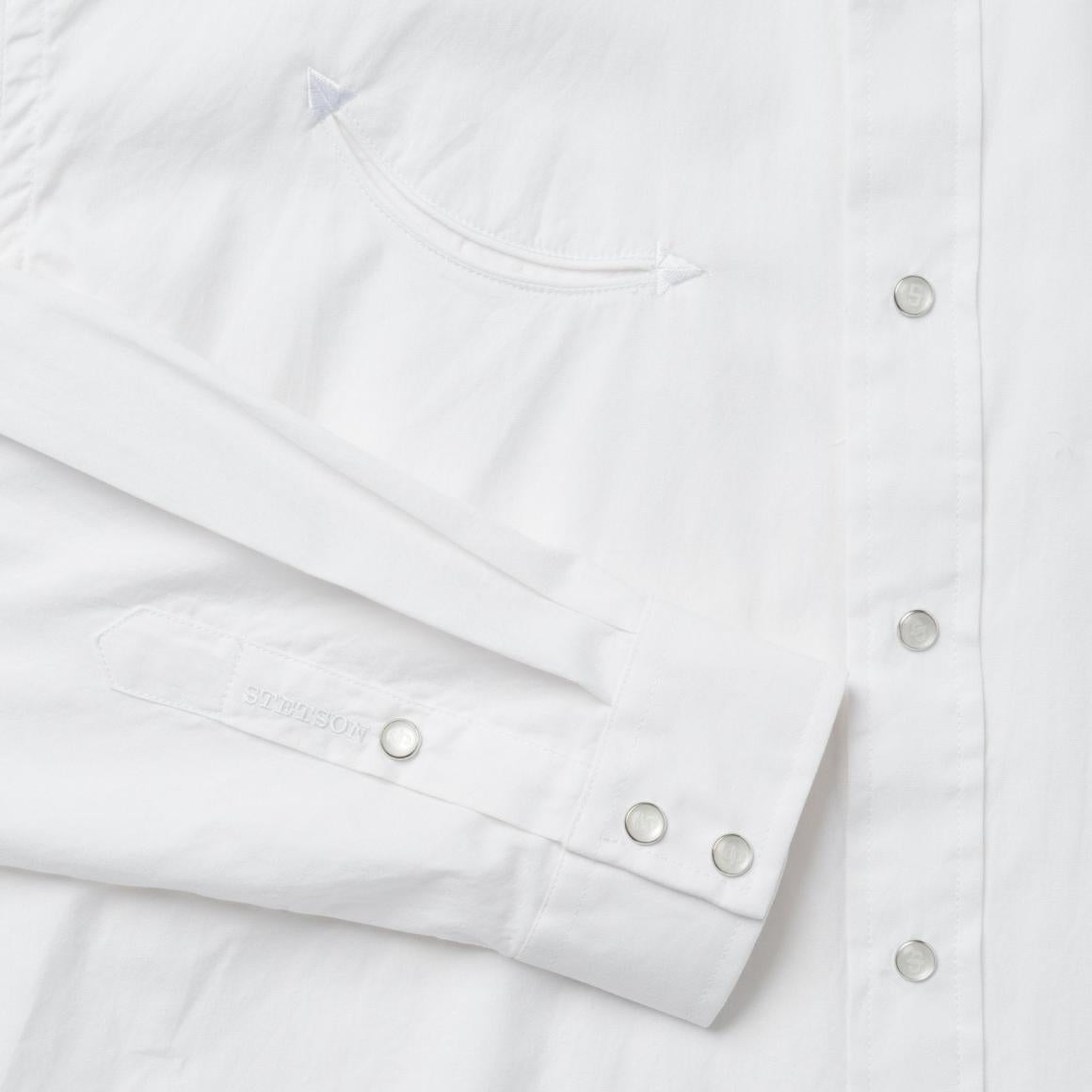 Pin Point Oxford Shirt White Men Stetson Classic Cut