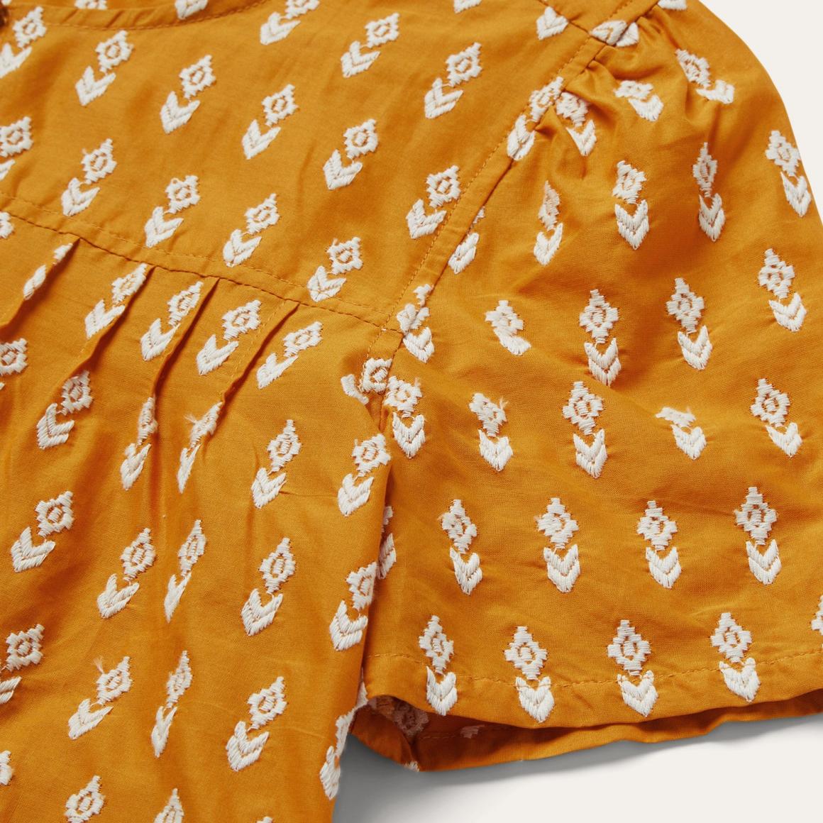 Short-Sleeved Aztec Blouse Yellow Women Stetson Blouses