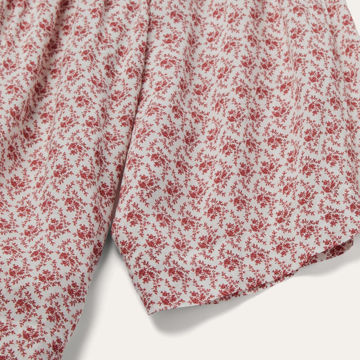 Short-Sleeved Cottage Floral Blouse Red Women Stetson Blouses