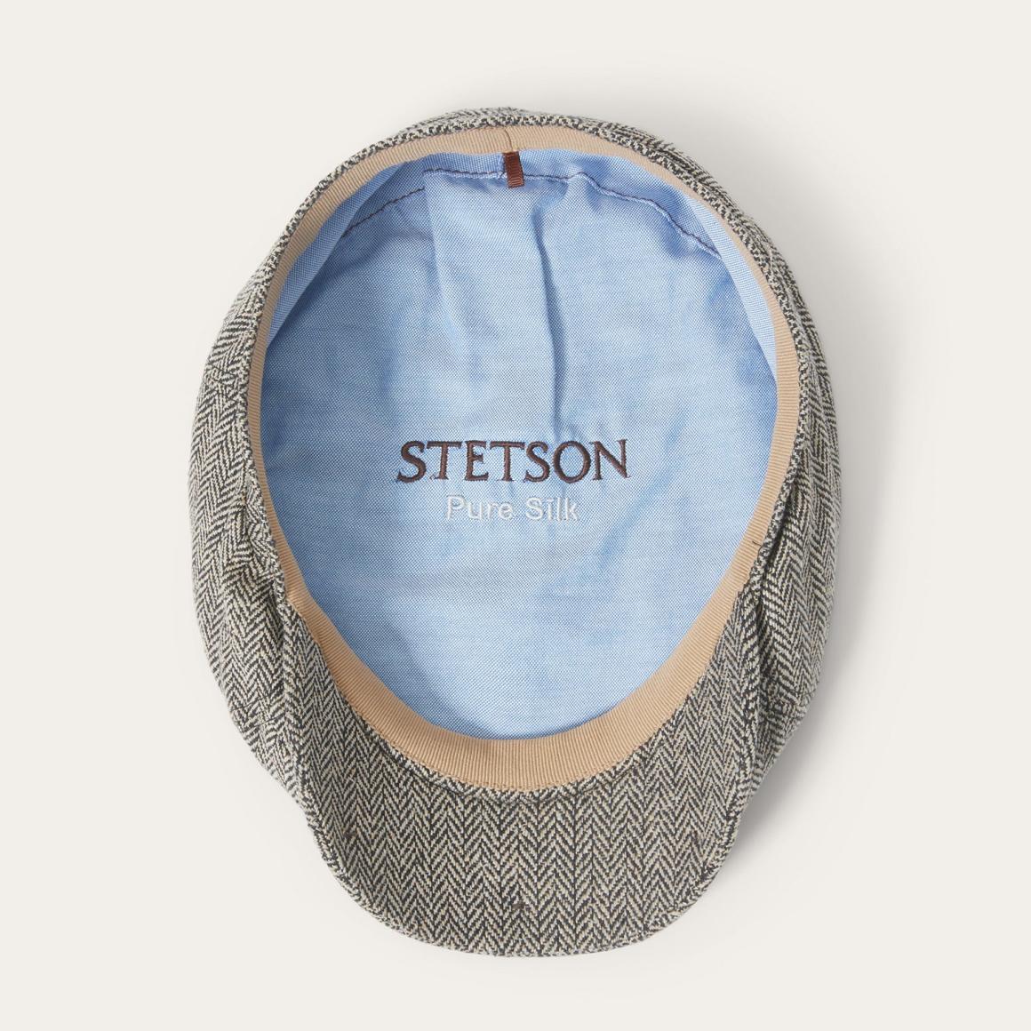 Silk Six-Panel Cap Black/brown Herringbone Men/Women Stetson Caps & Truckers