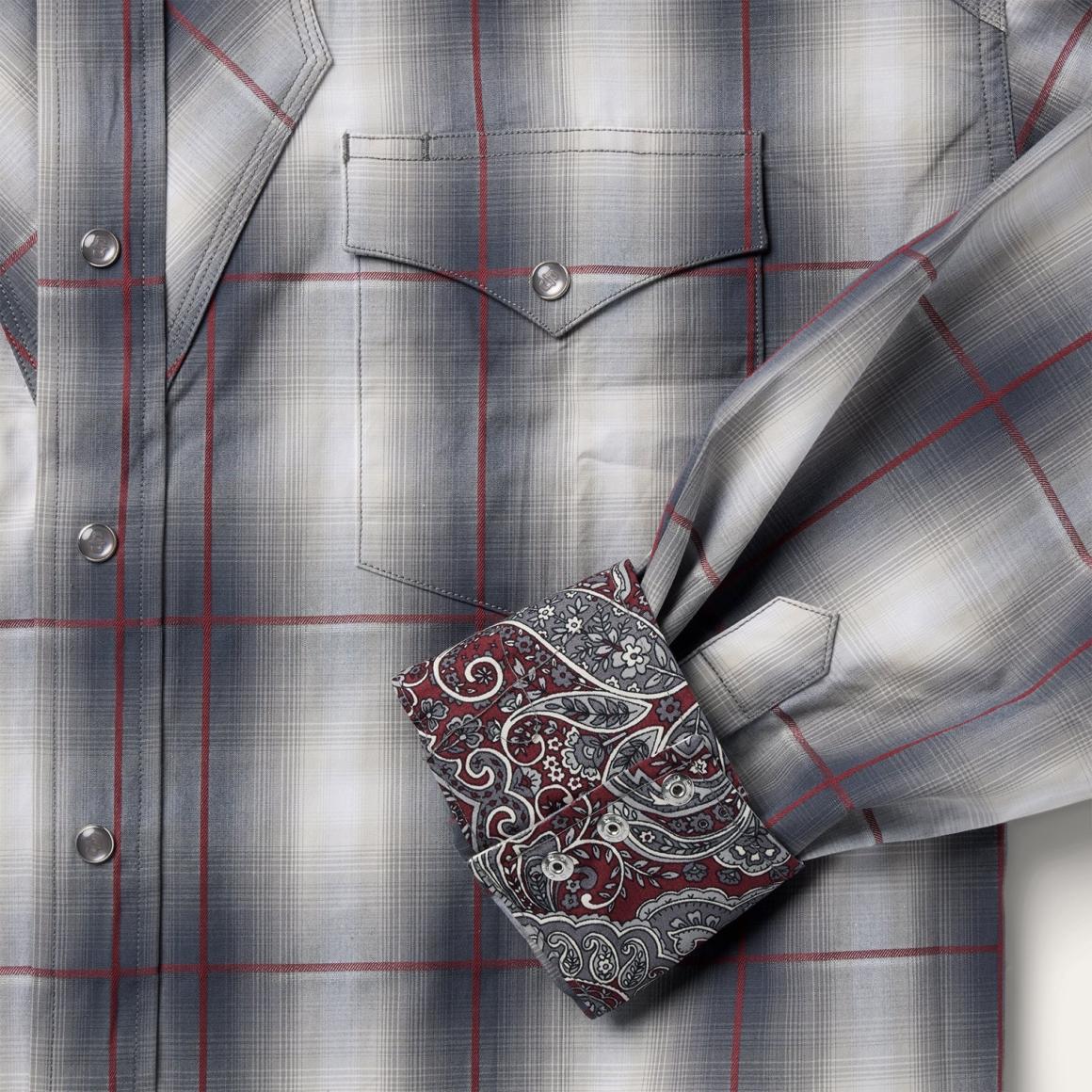 Smoke Ombre Western Shirt Grey Men Stetson Classic Cut