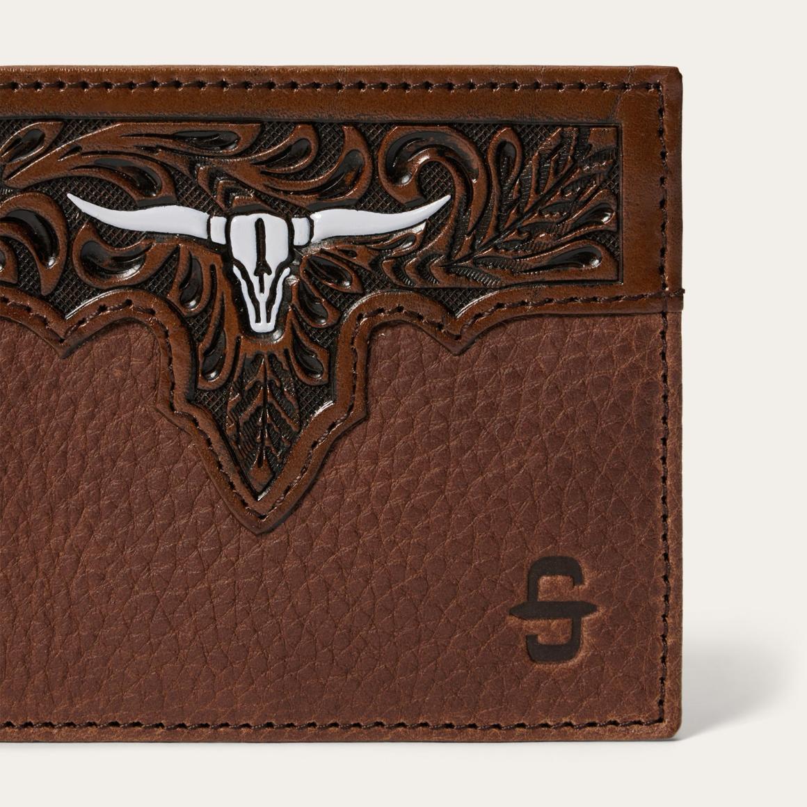 Steer Head Bi-Fold Wallet Brown Men Stetson Wallets