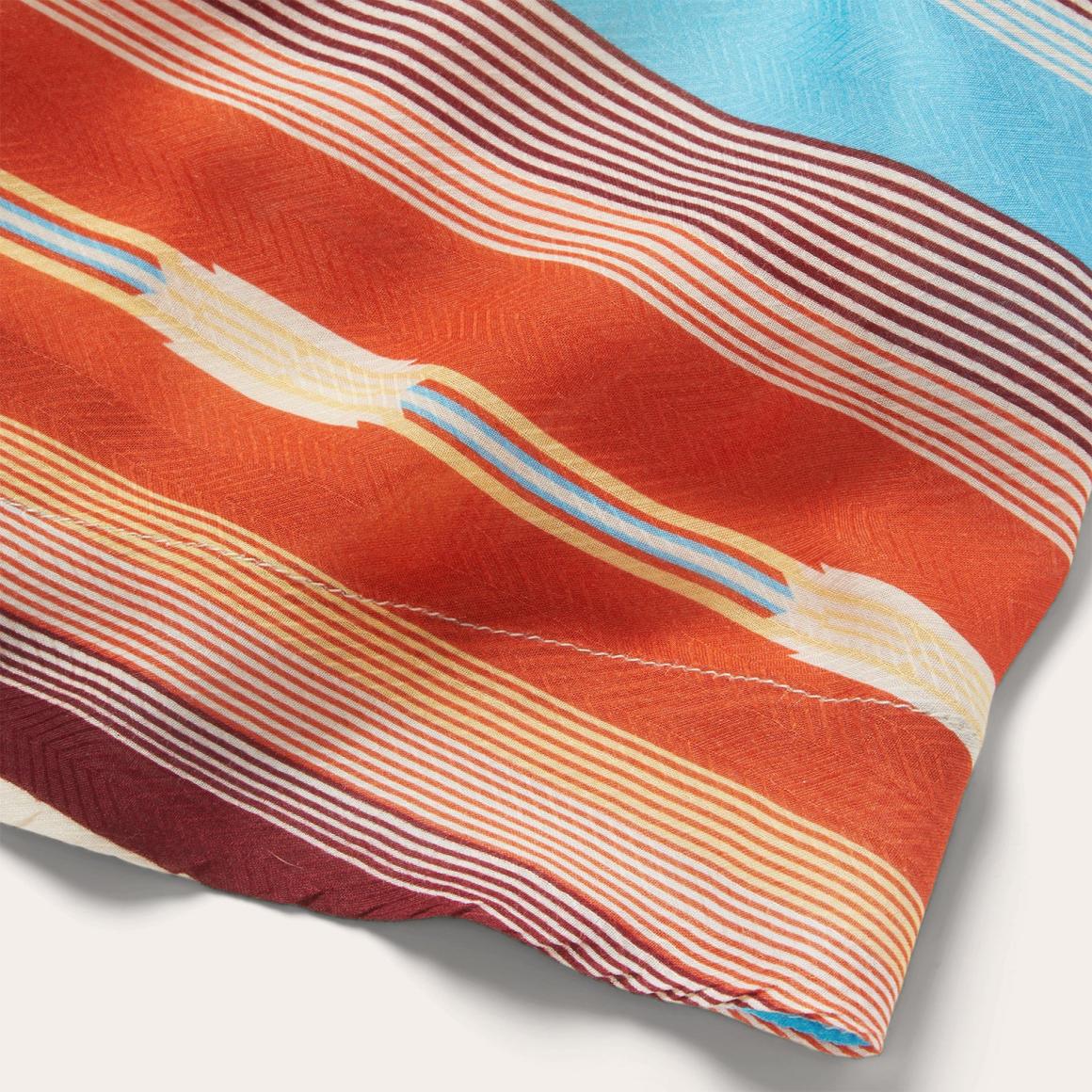 Sunset Serape Print Rayon Herringbone Wrap Front Dress Multi Women Stetson Midi