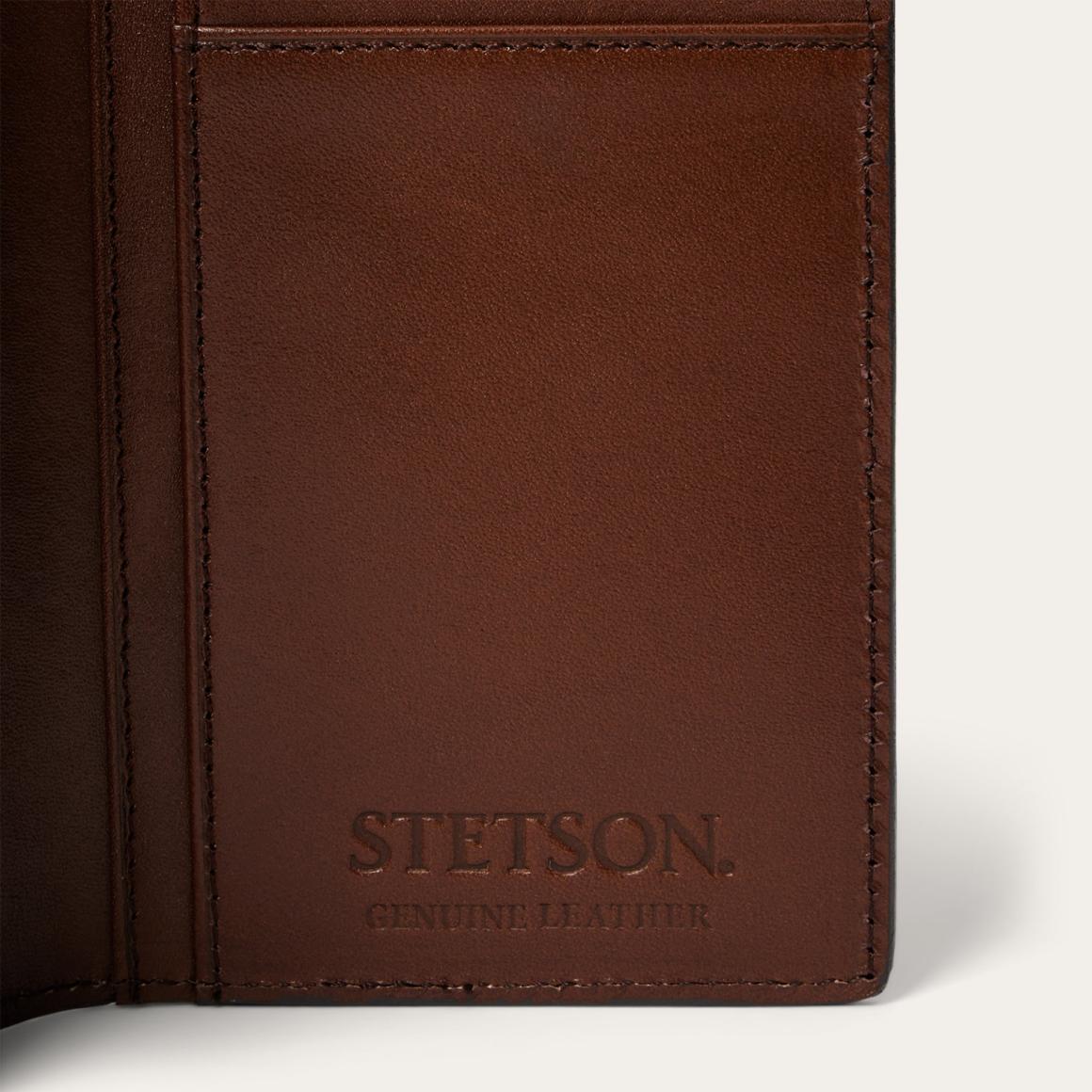 Tooled Checkbook Brown Men Stetson Wallets