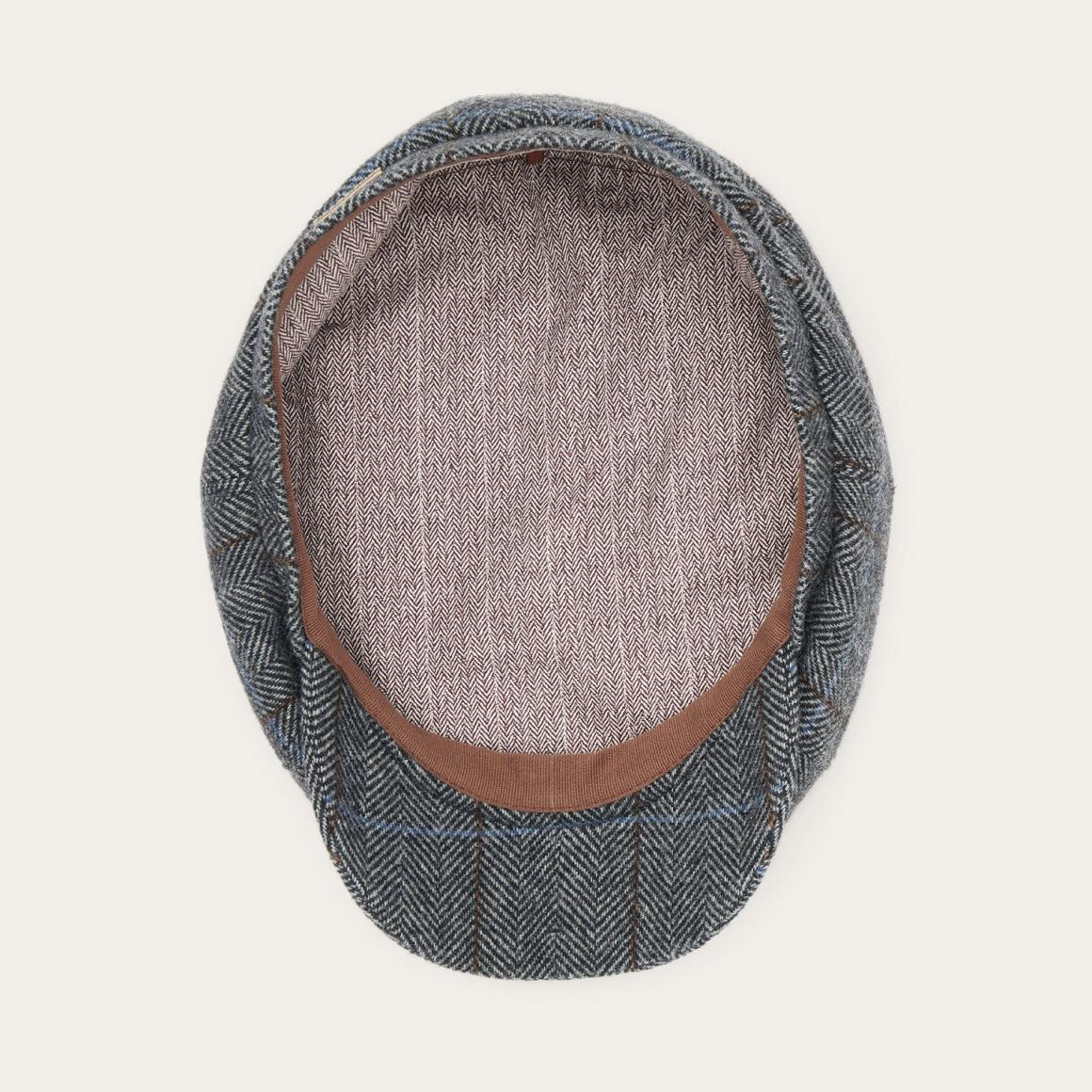 Wool Herringbone Hatteras Cap Grey Herringbone Men/Women Stetson Caps & Truckers
