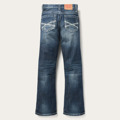 1014 Fit Destructed Medium Wash Jeans Blue Men Stetson Boot Cut