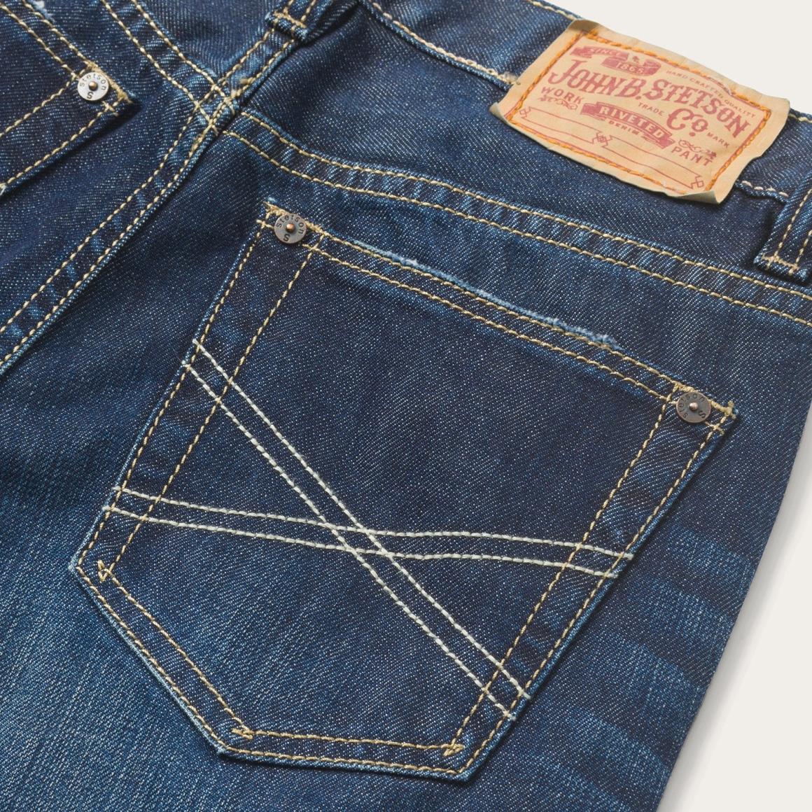 1312 Fit Destructed Jeans Blue Men Stetson Boot Cut