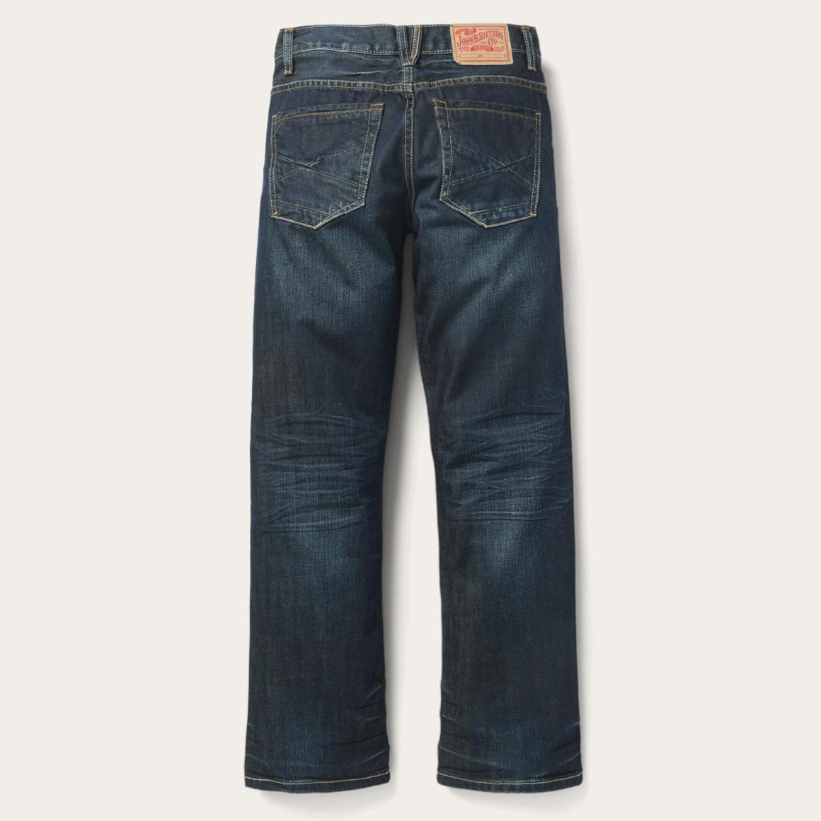 1312 Fit Jeans With A Pieced Back Pocket Blue Men Stetson Boot Cut