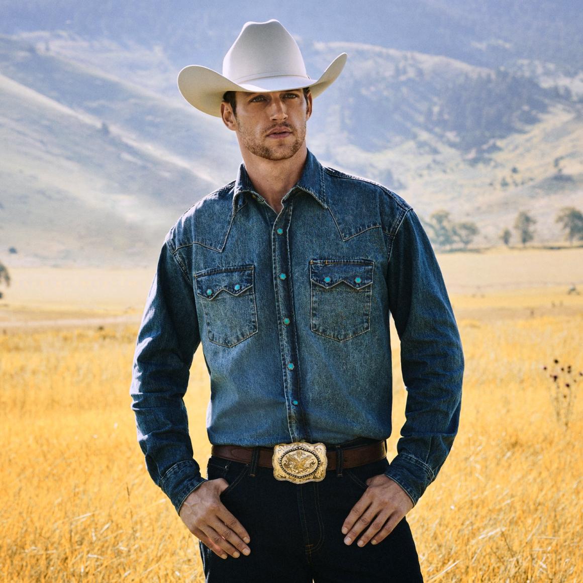 1520 Fit Standard Straight Leg Jean Blue Men Stetson Modern Cut