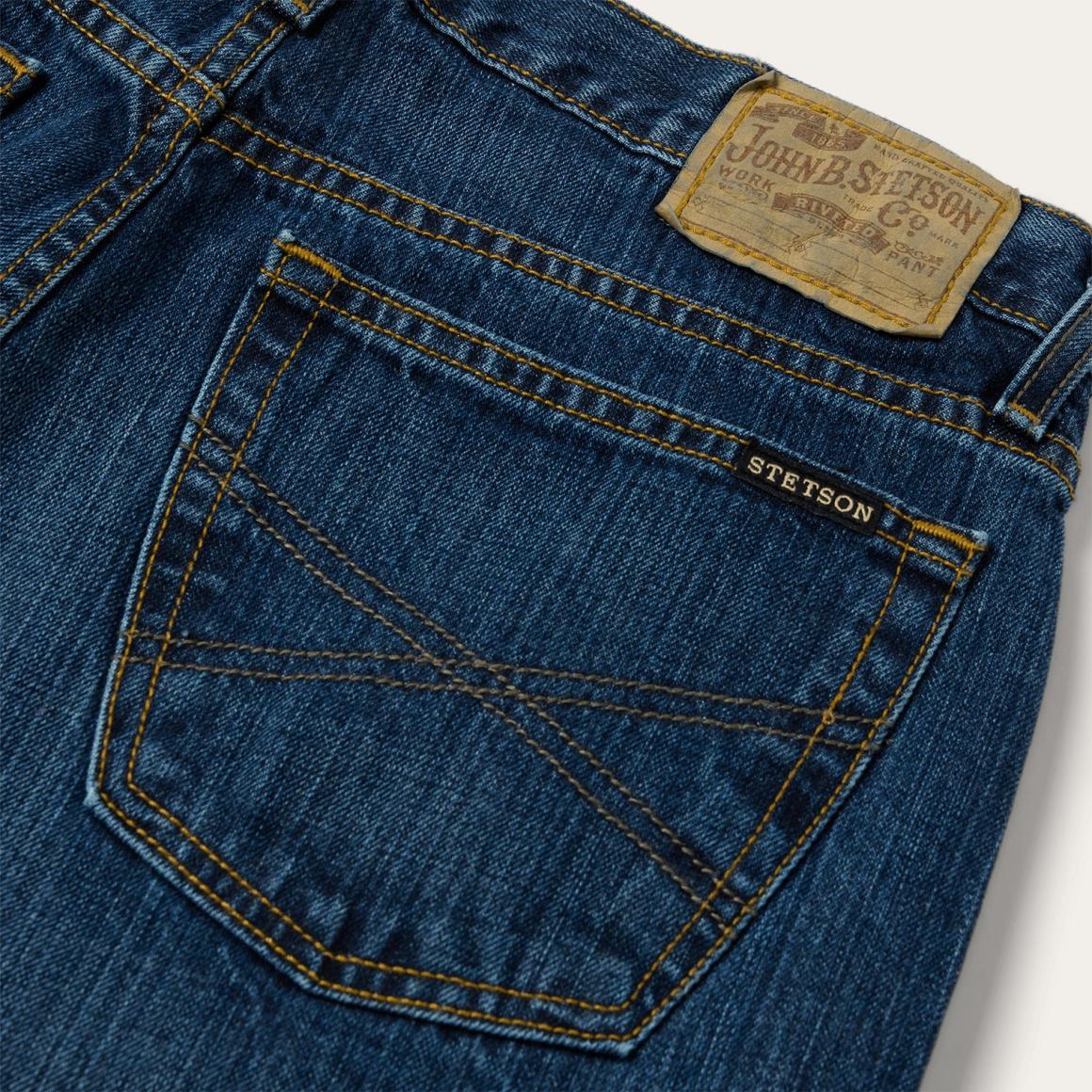 1520 Fit Standard Straight Leg Jean Blue Men Stetson Modern Cut
