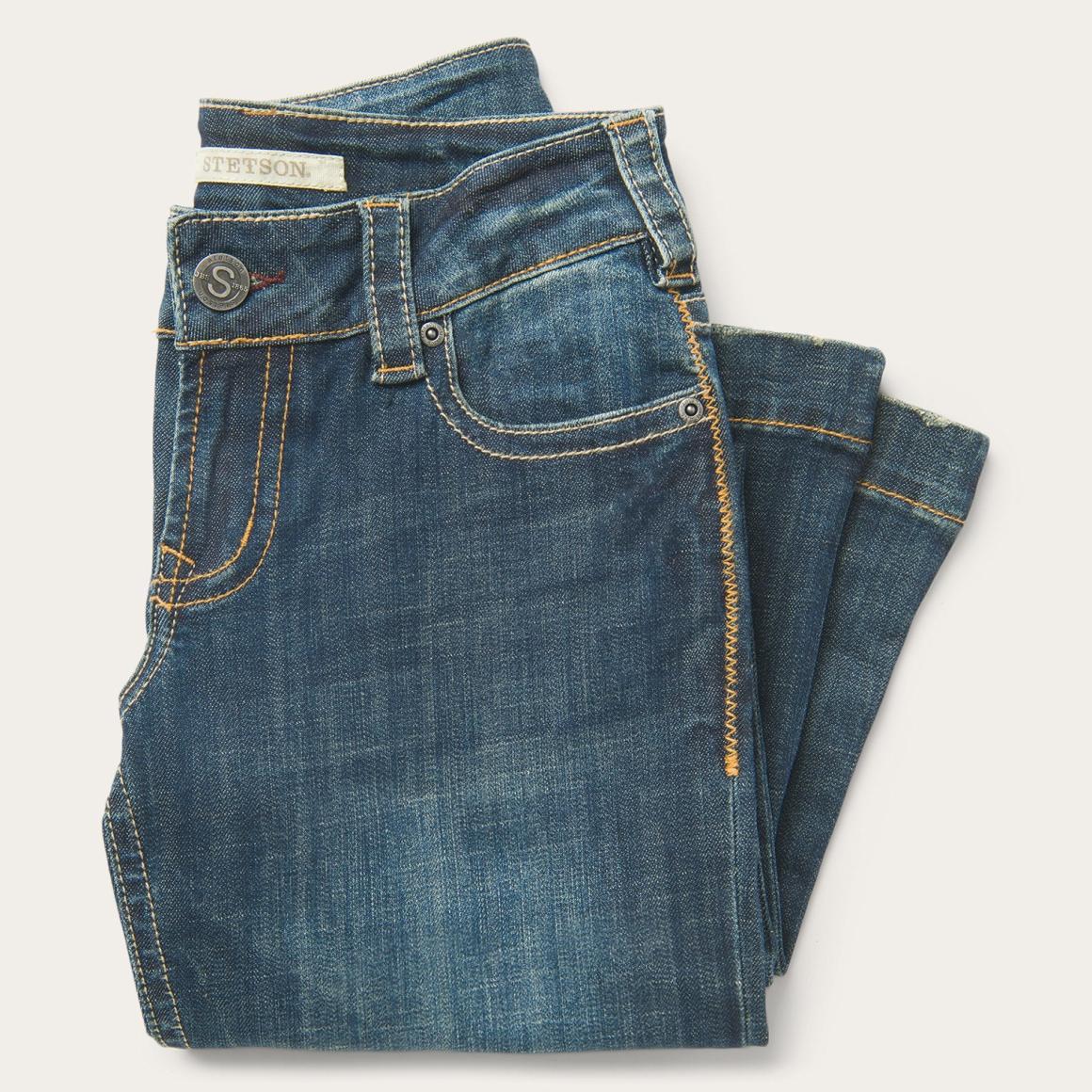 214 City Trouser Jeans In Medium Wash Blue Women Stetson Denim