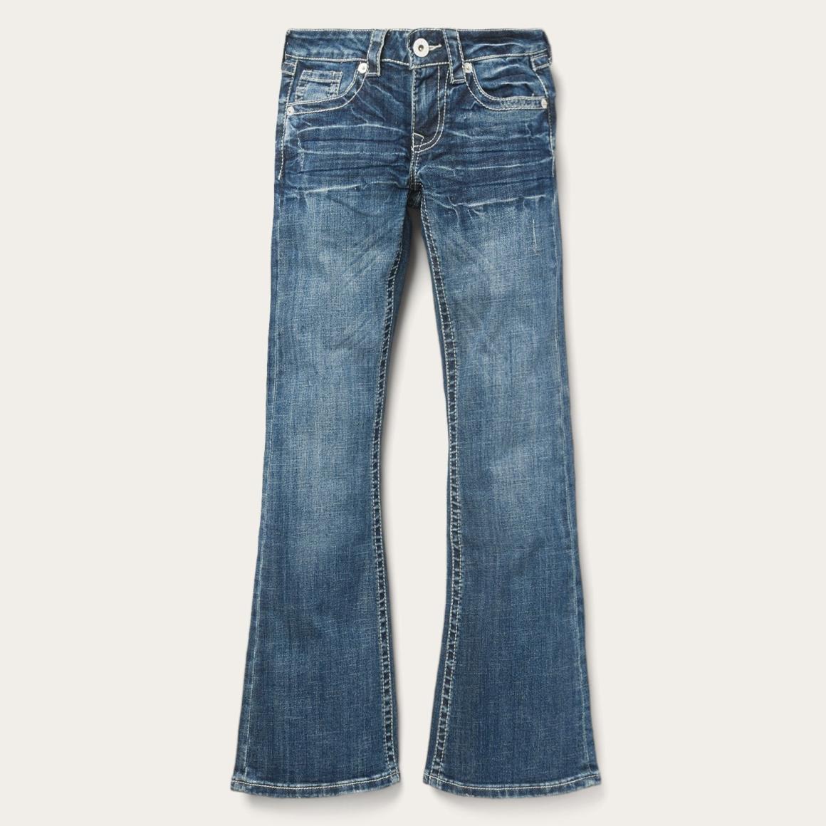 816 Fit Jeans With White "S" Back Pocket Blue Women Stetson Denim