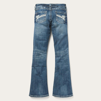 816 Fit Jeans With White "S" Back Pocket Blue Women Stetson Denim