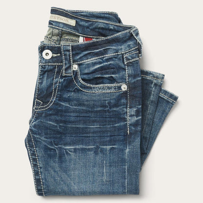 816 Fit Jeans With White "S" Back Pocket Blue Women Stetson Denim