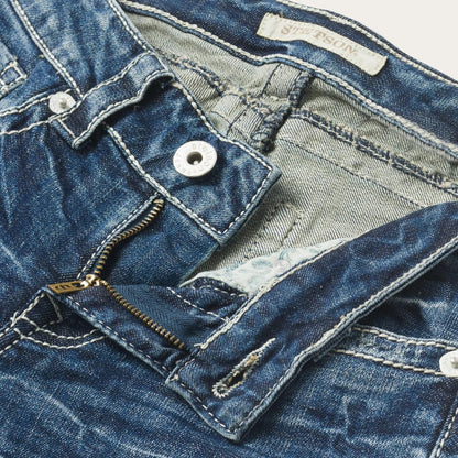 816 Fit Jeans With White "S" Back Pocket Blue Women Stetson Denim