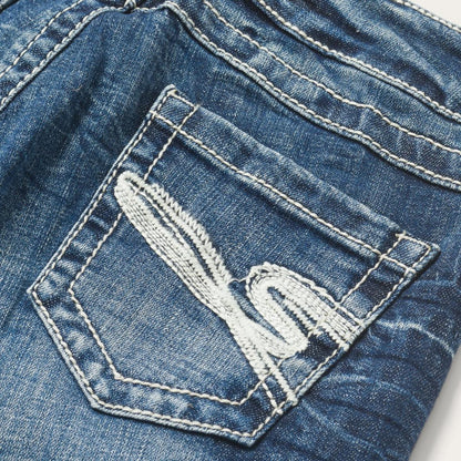 816 Fit Jeans With White "S" Back Pocket Blue Women Stetson Denim
