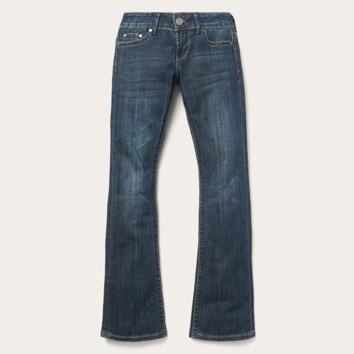 818 Bootcut Jean With "S" Back Pocket Blue Women Stetson Denim