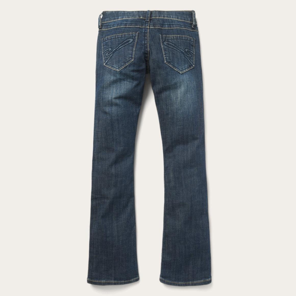 818 Bootcut Jean With "S" Back Pocket Blue Women Stetson Denim