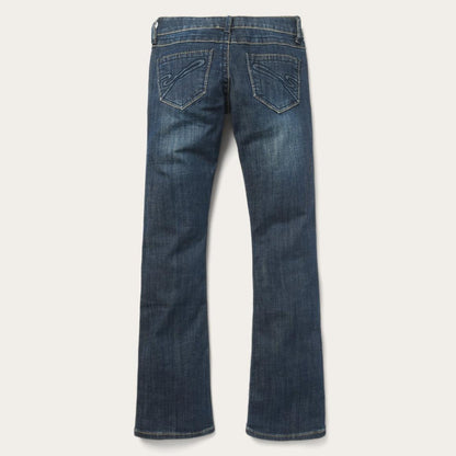 818 Bootcut Jean With "S" Back Pocket Blue Women Stetson Denim