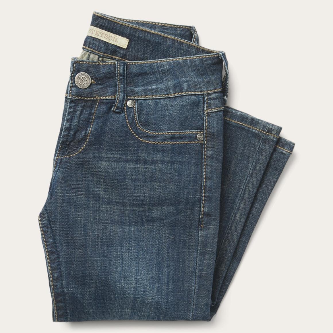 818 Bootcut Jean With "S" Back Pocket Blue Women Stetson Denim
