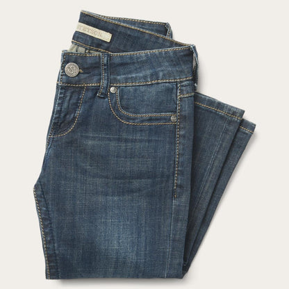 818 Bootcut Jean With "S" Back Pocket Blue Women Stetson Denim