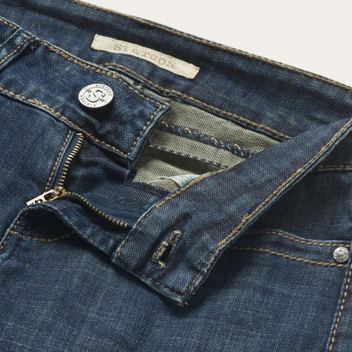 818 Bootcut Jean With "S" Back Pocket Blue Women Stetson Denim
