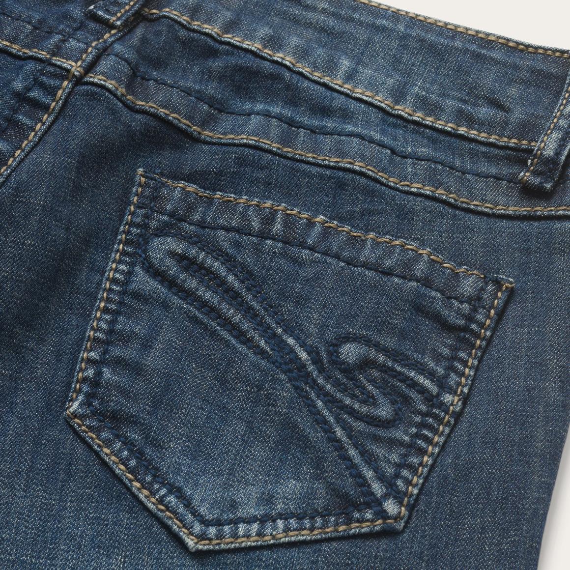 818 Bootcut Jean With "S" Back Pocket Blue Women Stetson Denim