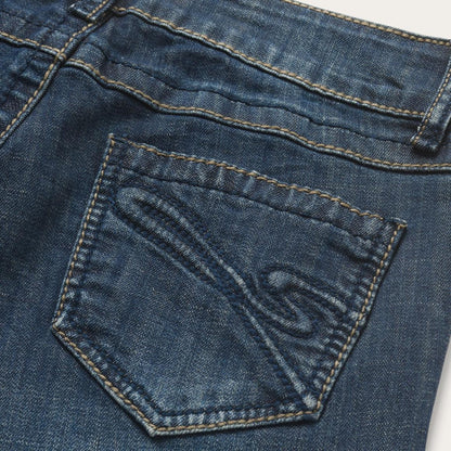 818 Bootcut Jean With "S" Back Pocket Blue Women Stetson Denim