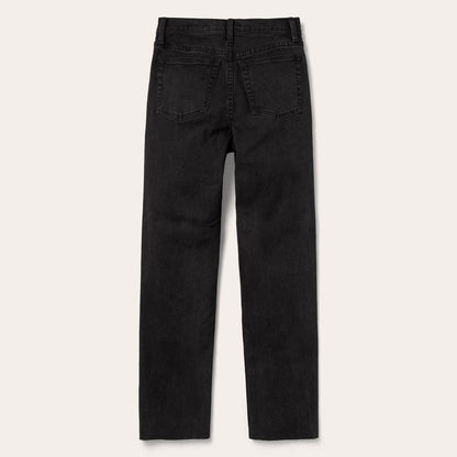 915 High Rise Straight Fit Crop Jeans Black Women Stetson Denim