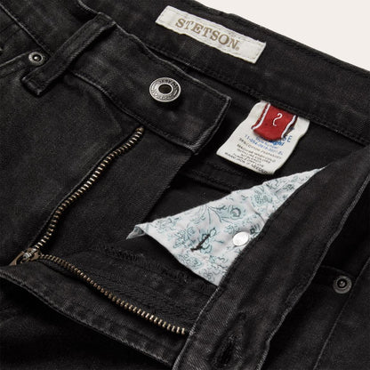 915 High Rise Straight Fit Crop Jeans Black Women Stetson Denim