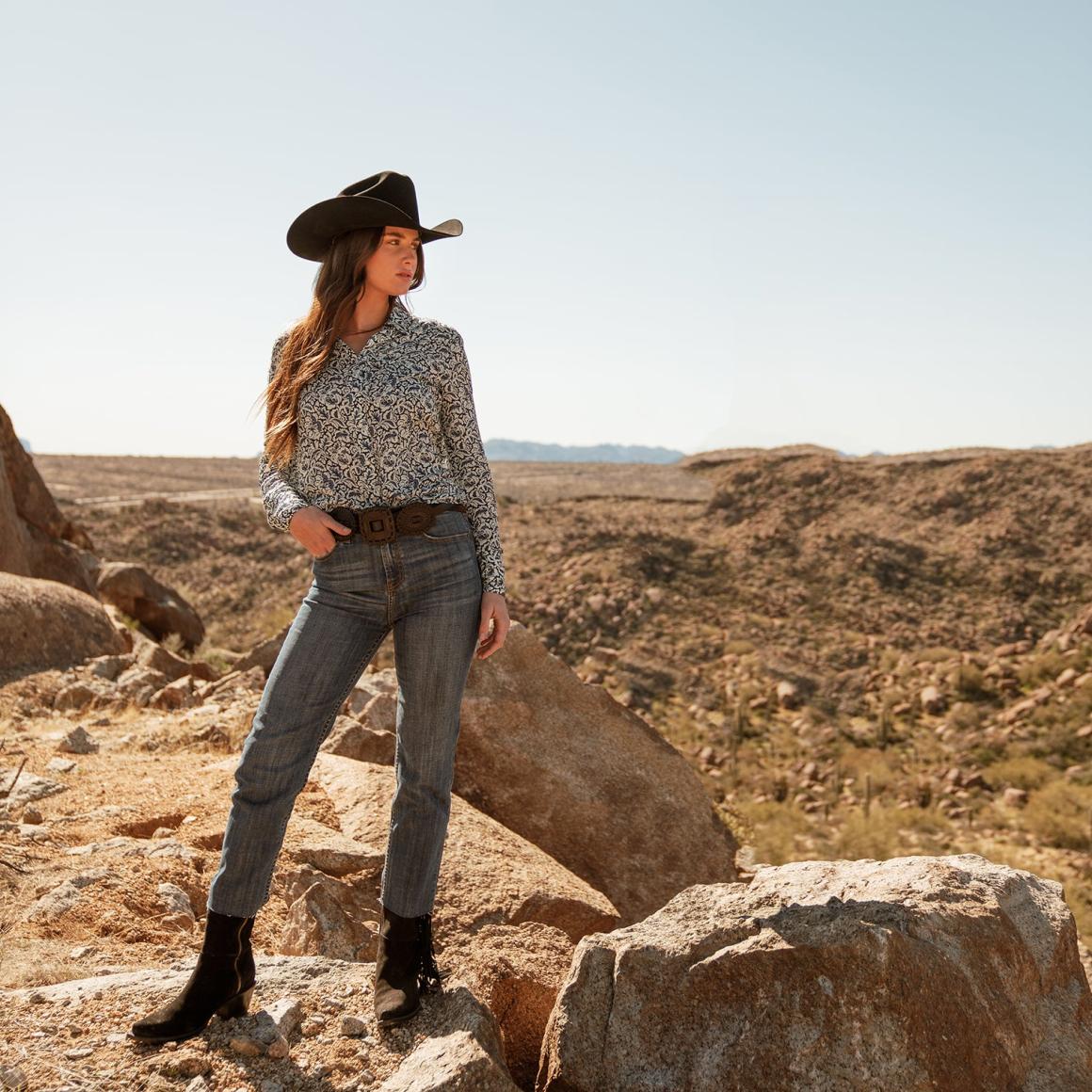 915 High Rise Straight Fit Crop Jeans Blue Women Stetson Denim