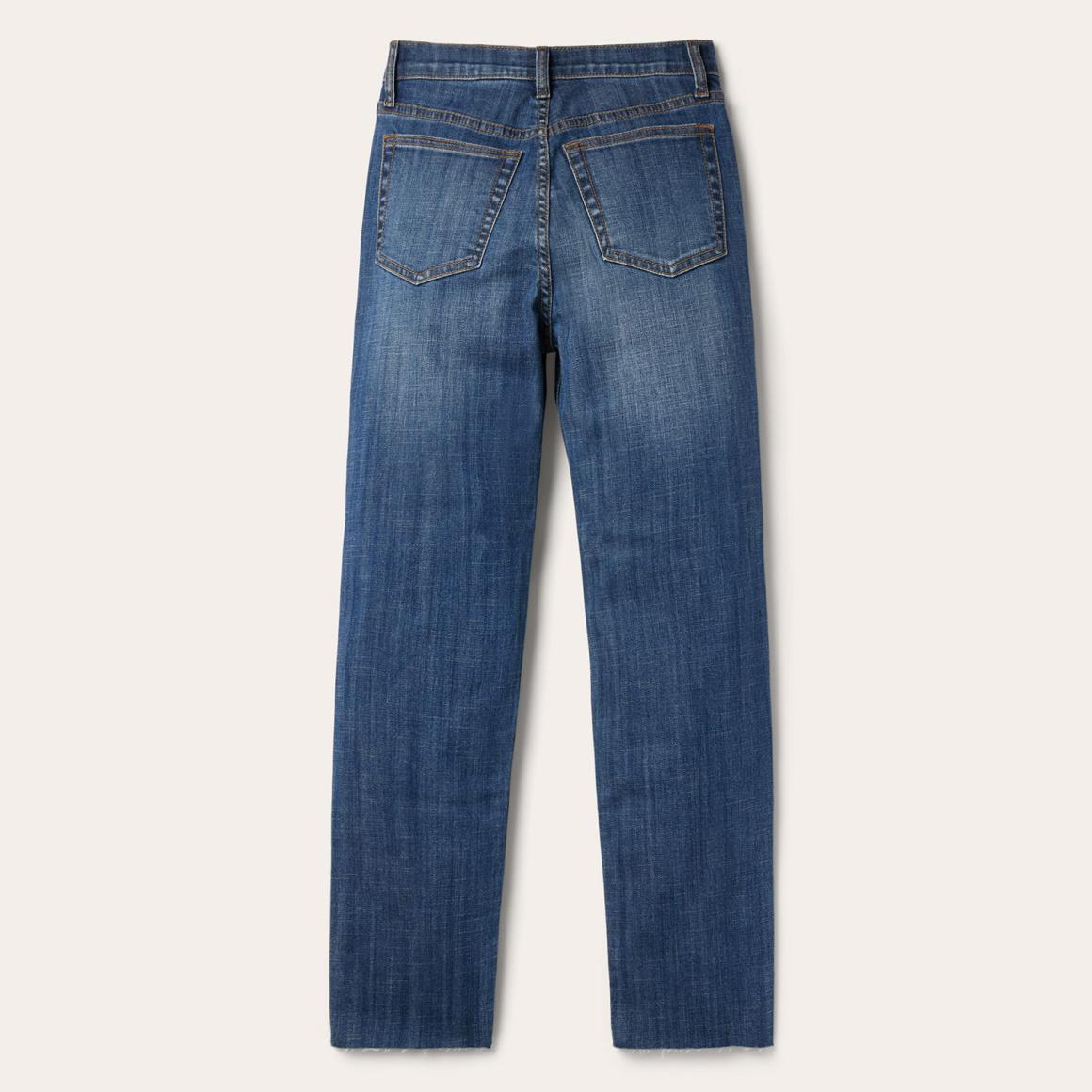 915 High Rise Straight Fit Crop Jeans Blue Women Stetson Denim