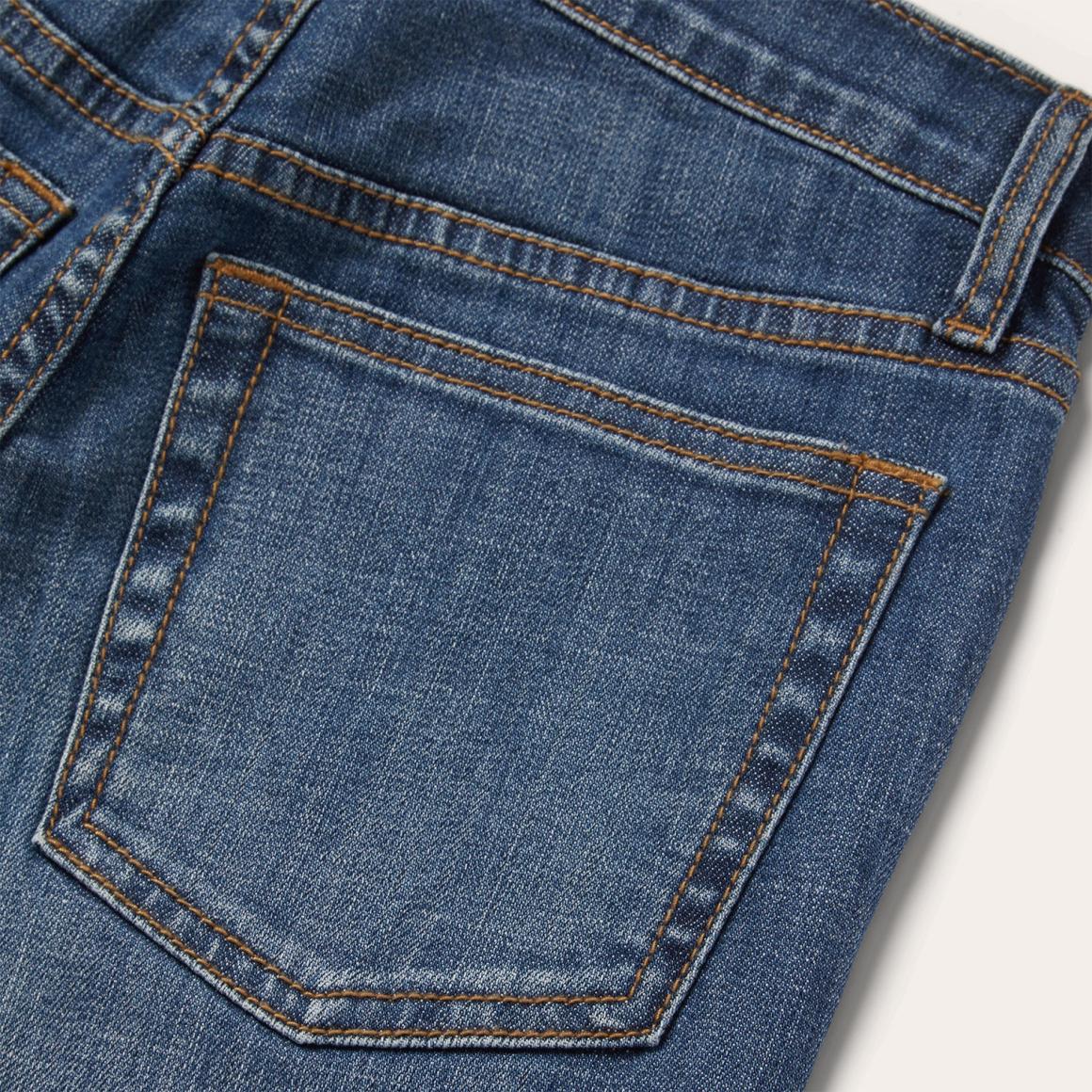 915 High Rise Straight Fit Crop Jeans Blue Women Stetson Denim