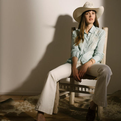 921 High Rise Flare Fit Jean White Women Stetson Denim