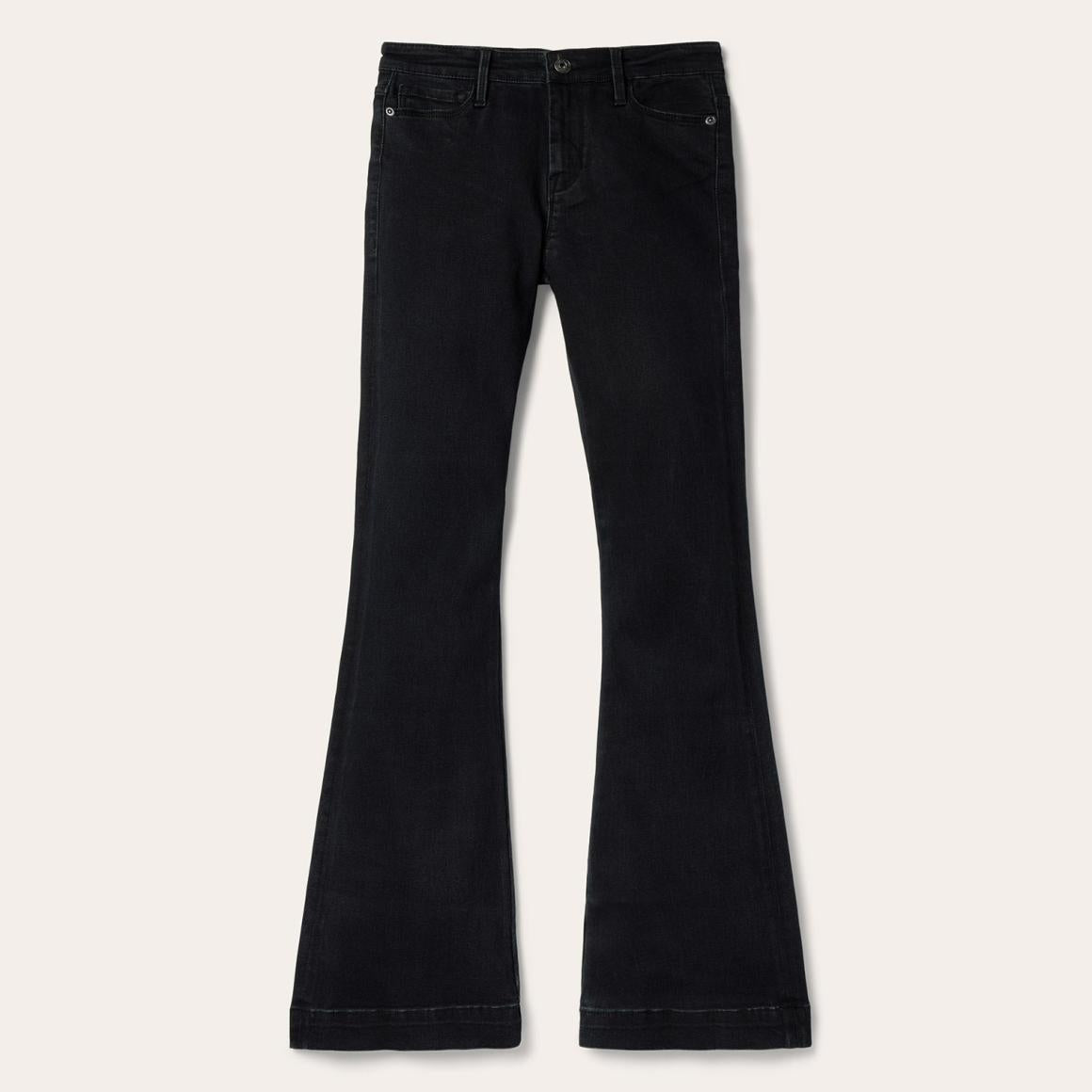 921 High Rise Flare Jeans Black Women Stetson Denim