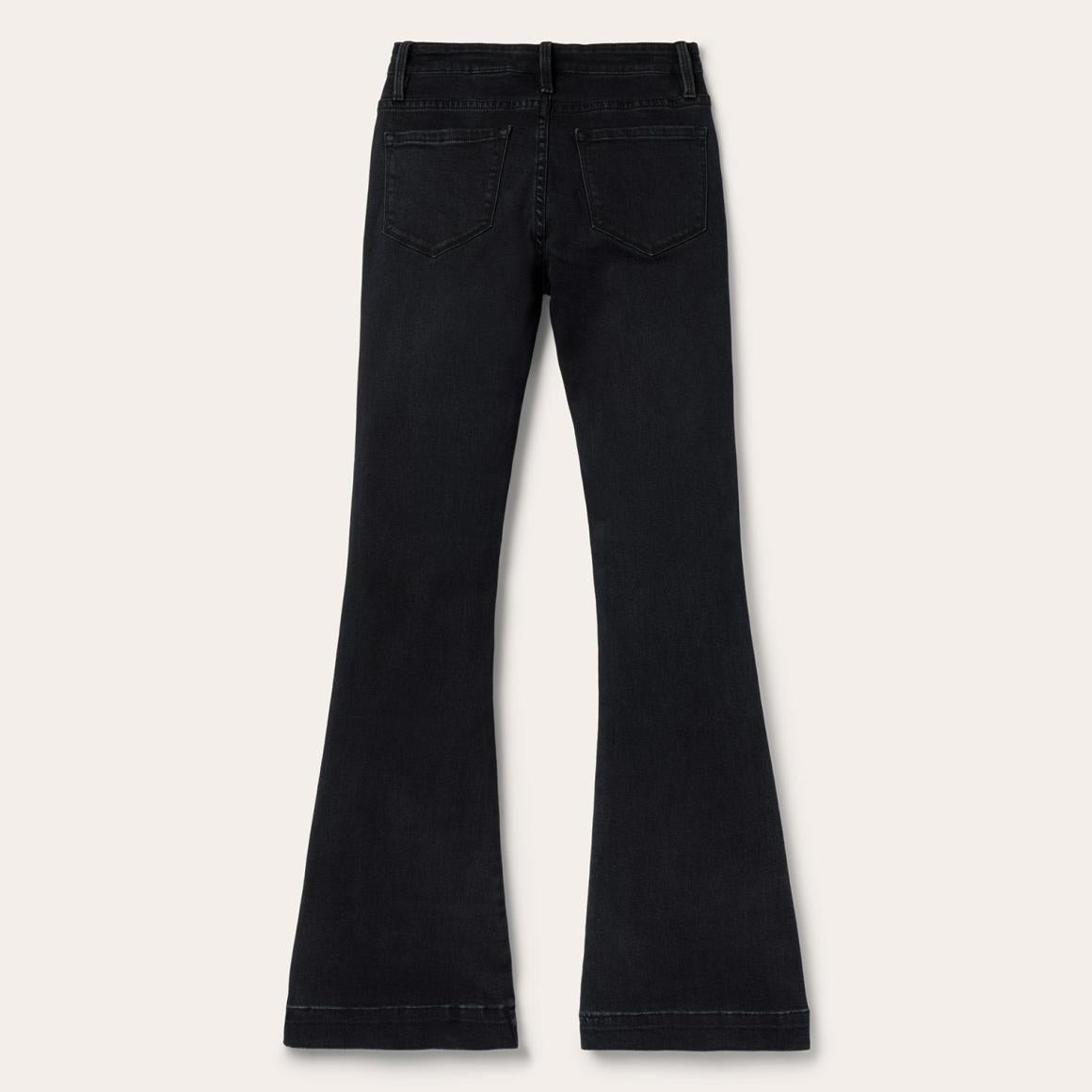 921 High Rise Flare Jeans Black Women Stetson Denim
