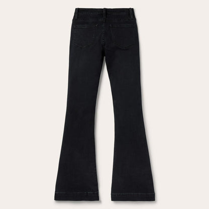 921 High Rise Flare Jeans Black Women Stetson Denim